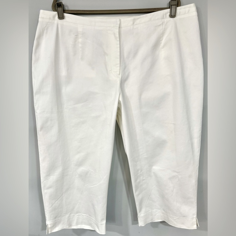 ELISABETH by LIZ CLAIBORNE White Stretch Cropped Capri Pants Size 24P